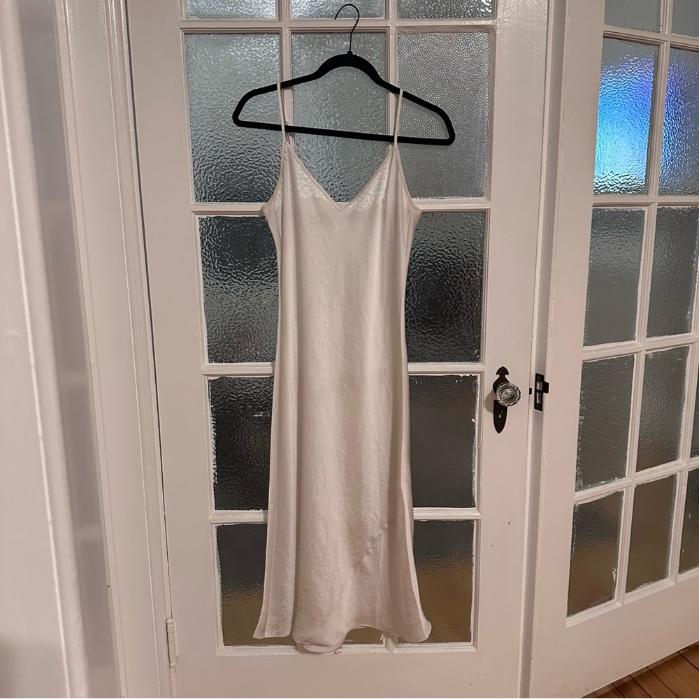 Aritzia Wilfred only slip silk midi dress